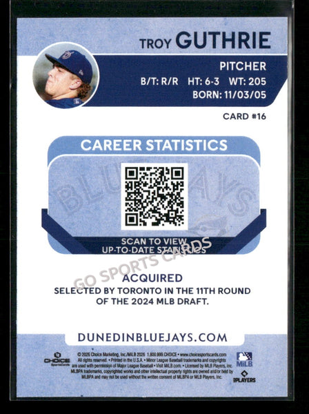 2026 Dunedin Blue Jays Troy Guthrie