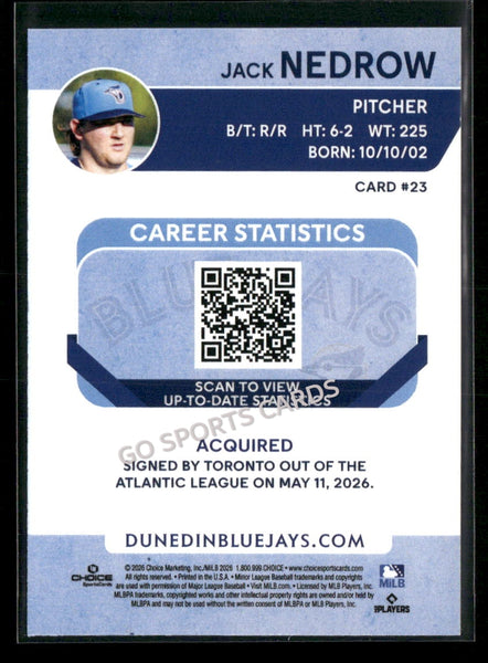 2026 Dunedin Blue Jays Jack Nedrow