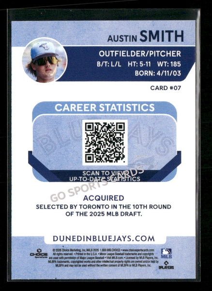 2026 Dunedin Blue Jays Austin Smith