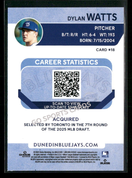 2026 Dunedin Blue Jays Dylan Watts