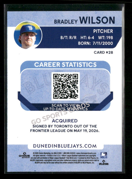 2026 Dunedin Blue Jays Bradley Wilson