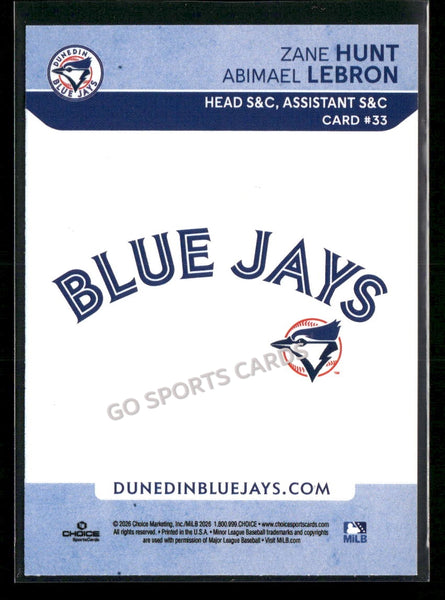 2026 Dunedin Blue Jays Zane Hunt Abimael Lebron