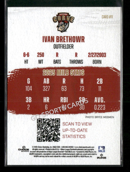 2026 Altoona Curve 2nd Ivan Brethowr
