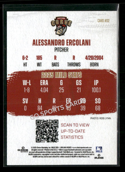 2026 Altoona Curve 2nd Alessandro Ercolani