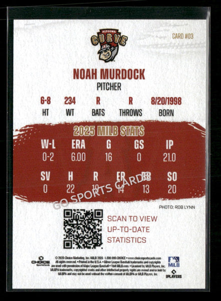 2026 Altoona Curve 2nd Noah Murdock