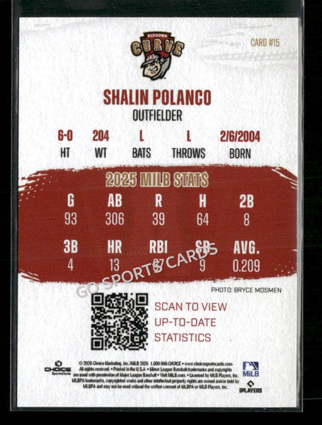 2026 Altoona Curve 2nd Shalin Polanco