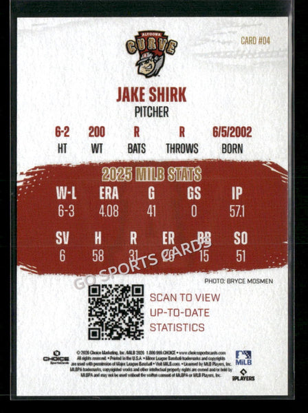 2026 Altoona Curve 2nd Jake Shirk