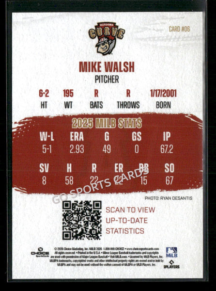 2026 Altoona Curve 2nd Mike Walsh