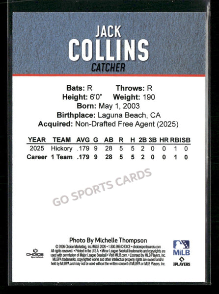 2026 Hickory Crawdads 2nd Jack Collins