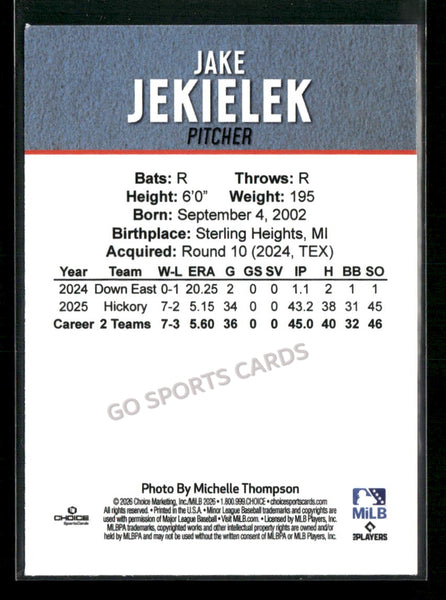 2026 Hickory Crawdads 2nd Jake Jekielek