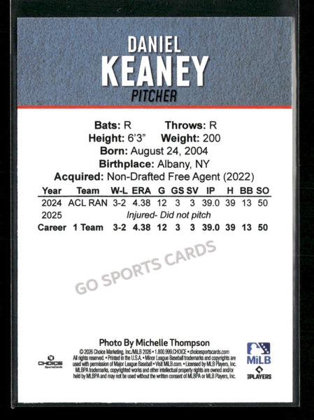 2026 Hickory Crawdads 2nd Daniel Keaney