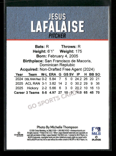 2026 Hickory Crawdads 2nd Jesus Lafalaise