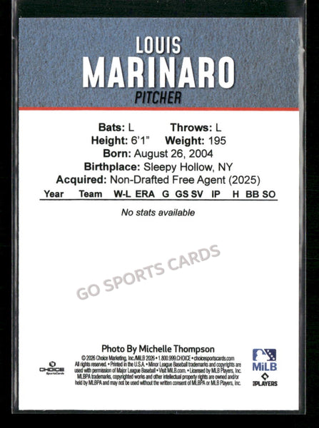 2026 Hickory Crawdads 2nd Louis Marinaro