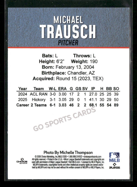 2026 Hickory Crawdads 2nd Michael Trausch