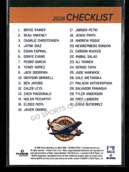 2026 Lakeland Flying Tigers Header Checklist