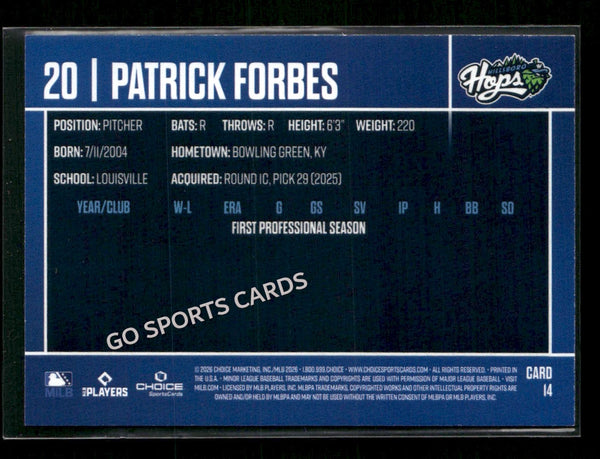 2026 Hillsboro Hops Patrick Forbes
