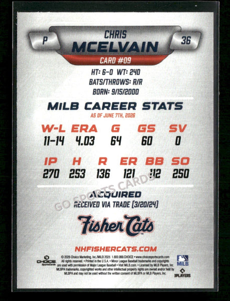 2026 New Hampshire Fisher Cats Chris McElvain