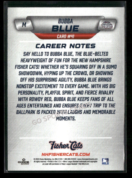 2026 New Hampshire Fisher Cats Bubba Blue