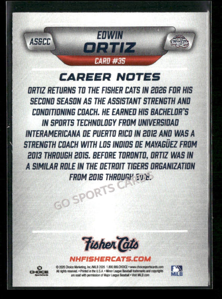 2026 New Hampshire Fisher Cats Edwin Ortiz
