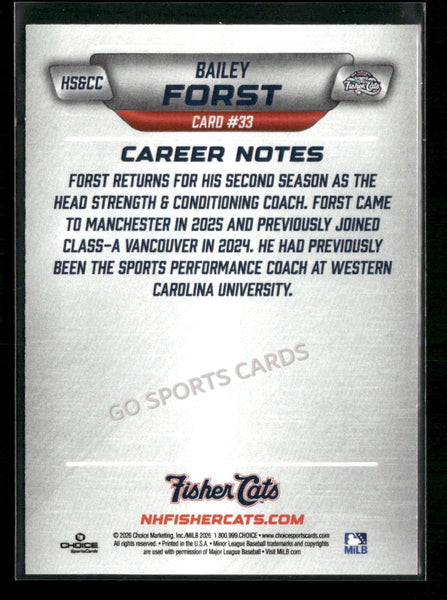 2026 New Hampshire Fisher Cats Bailey Forst