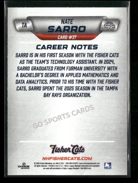 2026 New Hampshire Fisher Cats Nate Sarro