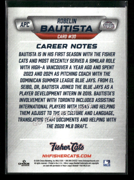 2026 New Hampshire Fisher Cats Robelin Bautista