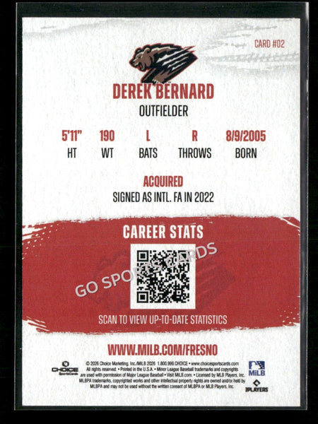 2026 Fresno Grizzlies Derek Bernard