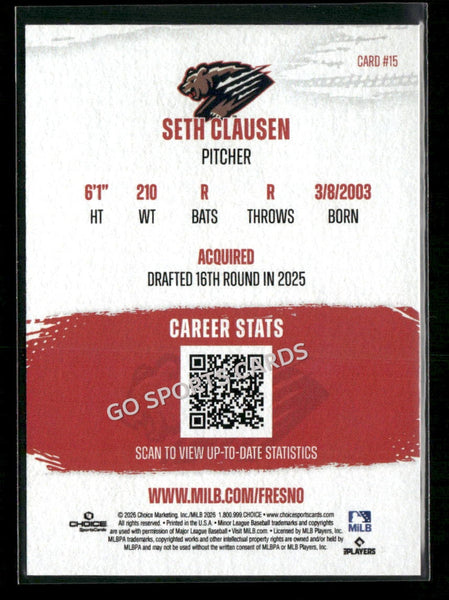 2026 Fresno Grizzlies Seth Clausen