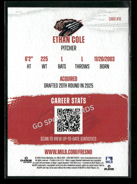 2026 Fresno Grizzlies Ethan Cole