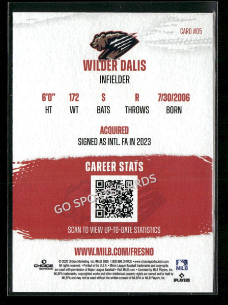 2026 Fresno Grizzlies Wilder Dalis