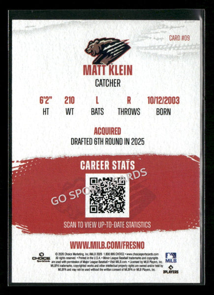 2026 Fresno Grizzlies Matt Klein