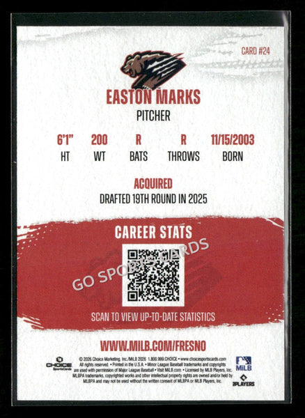 2026 Fresno Grizzlies Easton Marks