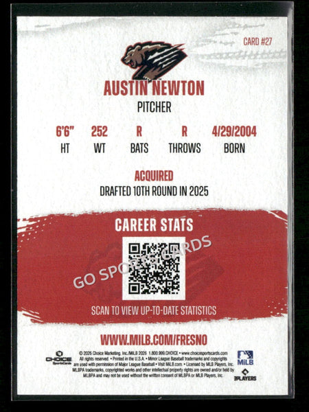 2026 Fresno Grizzlies Austin Newton
