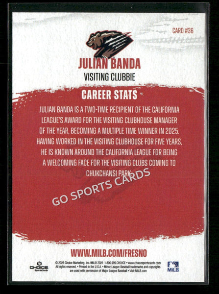 2026 Fresno Grizzlies Julian Banda