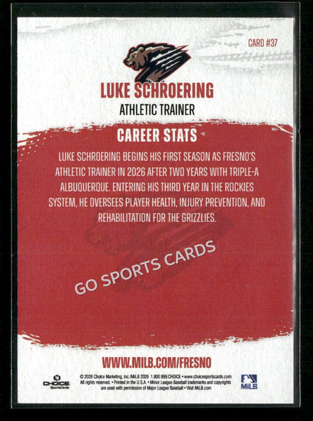 2026 Fresno Grizzlies Luke Schroering