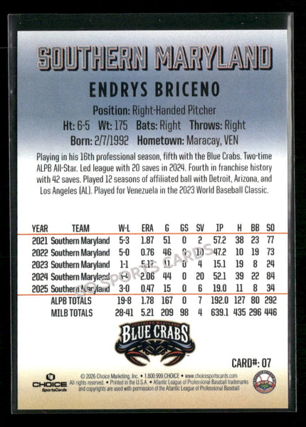 2026 Southern Maryland Blue Crabs Endrys Briceno