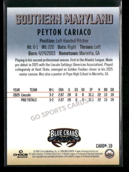 2026 Southern Maryland Blue Crabs Peyton Cariaco