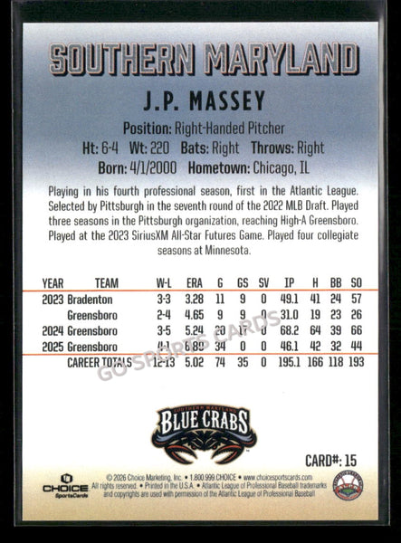 2026 Southern Maryland Blue Crabs JP Massey