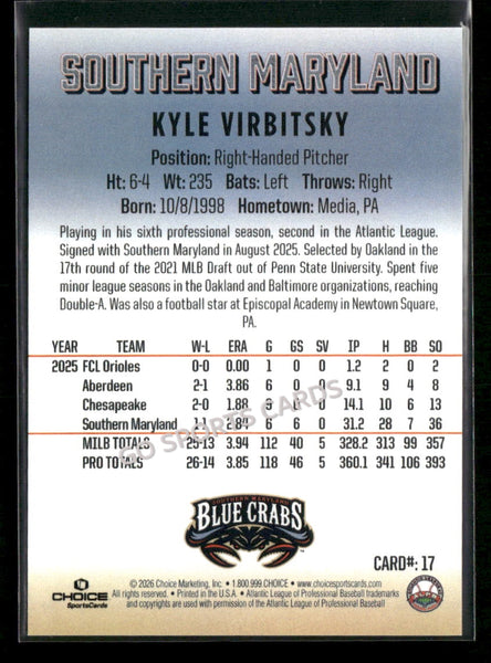 2026 Southern Maryland Blue Crabs Kyle Virbitsky