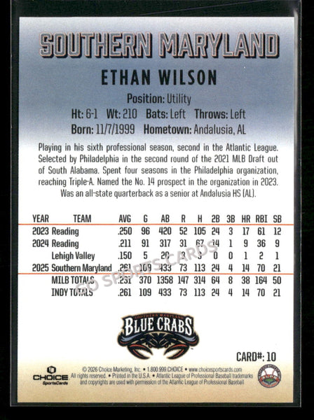 2026 Southern Maryland Blue Crabs Ethan Wilson