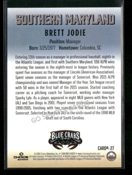 2026 Southern Maryland Blue Crabs Brett Jodie