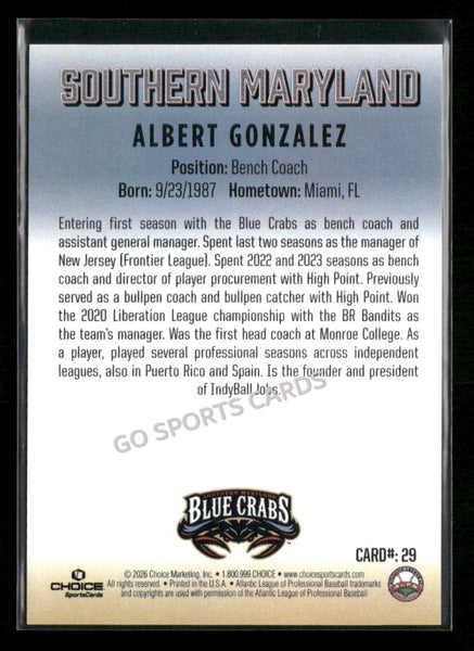2026 Southern Maryland Blue Crabs Albert Gonzalez