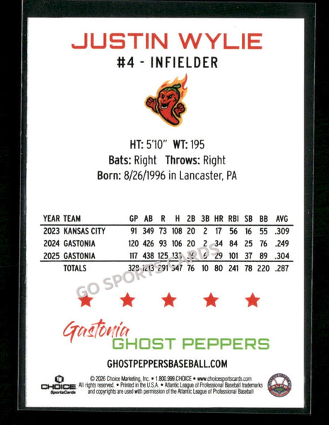 2026 Gastonia Ghost Peppers Silver Justin Wyle