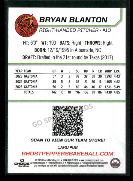 2026 Gastonia Ghost Peppers Bryan Blanton