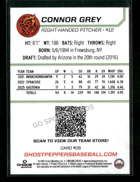 2026 Gastonia Ghost Peppers Connor Grey
