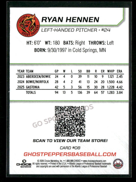 2026 Gastonia Ghost Peppers Ryan Hennen