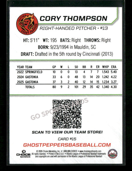 2026 Gastonia Ghost Peppers Cory Thompson