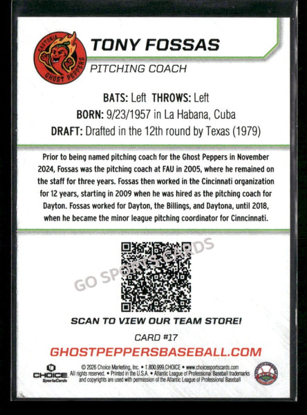 2026 Gastonia Ghost Peppers Tony Fossas