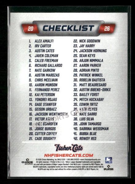 2026 New Hampshire Fisher Cats Header Checklist