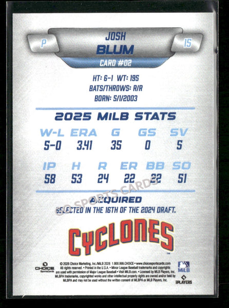 2026 Brooklyn Cyclones Josh Blum
